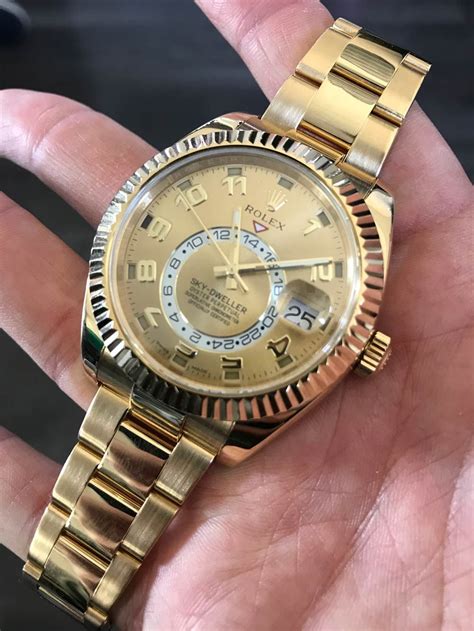 rolex sky dweller full gold|rolex sky dweller for sale.